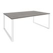 Bureau LOFTER Manager - L180 x P100 x H72,5 cm - sans console - pieds blanc - plateau imitation chêne gris