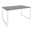 0404000123095-Bureau droit LOFTER - L180 cm - Plateau imitation chêne gris - pied Blanc--0