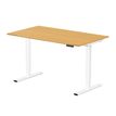 Bureau électrique VICTOR - L120x70cm - Pieds blancs - plateau chêne massif