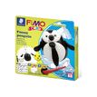 FIMO kids 8035 - Ensemble de pâte à modeler - 4 pièces - funny penguin - 84 g - noir, blanc