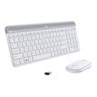 5099206086555-Logitech Slim Wireless Combo MK470 - Ensemble clavier et souris - blanc cassé-Left-angle-0
