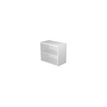 Bibliothèque basse Trend - L80xP44xH72 cm - 2 portes en verre dépoli - gris