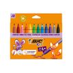 3086123739598-BIC KiDS - Marqueur - couleurs assorties - encre à l'eau - jumbo (pack de 12)-Front-0