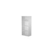 0404052257762-Bibliothèque haute Trend - L80xP44xH180 cm - 2 portes en verre dépoli - gris-Right-angle-0