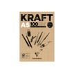 Clairefontaine Kraft - Bloc de dessin encollé - A5 - 100 feuilles - 90 gr