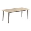 2012349455227-Bureau EVIDENCE - 120 cm - Pieds blancs - Plateau imitation hêtre-Left-angle-1