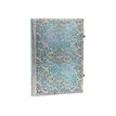 9781439725597-Paperblanks Silver Filigree Collection Maya Blue Grande - Journal - reliure piquée - 210 x 300 -Left-angle-1