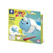 FIMO kids 8035 - Ensemble de pâte à modeler - 4 pièces - funny whale - 84 g - turquoise, paillettes blanches