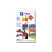 4007817053331-FIMO Leather Effect 8013 C - Ensemble de pâte à modeler - 12 pièces - 300 g - noir, olive, ivoire, indigo, gris perle, fuchsia, rouille, myrtille, ocre, lagon-Front-0