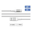 Force Power Lite - Câble USB (M) pour USB-C (M) - 3 m - blanc