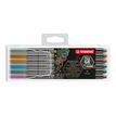 STABILO Pen 68 - pen met vezelpunt - zilver, koper, goud, metallic groen, metallic blauw, metalliek rozerood (pak van 6)