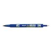 Pilot TWIN MARKER - Marqueur permanent - double pointe fine et extra fine - bleu