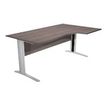 Bureau compact Trend - L160 cm - retour à droite - Pieds métals anthracite - plateau imitation aulne - (pieds de renfort obligatoire à rajouter - non inclus)