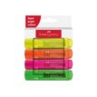 4005402546442-Faber-Castell Superfluorescent - Pack de 4 surligneurs - couleurs néon assorties - encre à l'eau-Front-0