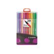 STABILO Pen 68 ColorParade - pen met vezelpunt - zwart, groen, geel, oranje, bruin, violet, lichtgroen, ultramarijn, donkerrood, pruisisch blauw, lila, donkergrijs, donkerblauw, karmozijn, turquoise blauw, donkeroker, azuur, turquoise groen, roze, lichte
