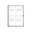 MAULextraslim - Whiteboard met frame - 615 x 440 mm - 4 x A4 - staal met deklaag - magnetisch - zilveren aluminium frame