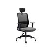 Fauteuil de bureau SCOTT NOIR -  accoudoirs - gris