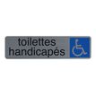 Exacompta - Plaque de signalisation Toilettes handicapés - 165 x 44 mm - aluminium brossé