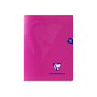 Clairefontaine MIMESYS - Notitieboek - geniet - 170 x 220 mm - 48 vellen / 96 pagina's - Seyès - transparant roze - polypropyleen (PP)