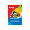 APLI  - 20 feuilles A4 de 24 étiquettes - 3,4 x 6,4 cm - vert fluo