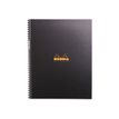 RhodiActive Notebook - Cahier à spirale A4+ (22,5 x 29,7 cm) - 160 pages - petits carreaux (5x5 mm) - noir