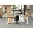 7331920000768-Bureau droit Trend - L140 - Pieds métals - plateau imitation chêne - pied alu--1