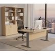 7331920000997-Bureau compact Trend - L160 cm - retour à droite - Pieds métals alu - plateau blanc (pied de renfort obligatoire à rajou--1