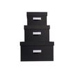 Exacompta OfficeByMe - Lot de 3 boîtes de rangement - noir