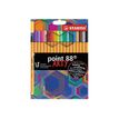 STABILO Point 88 ARTY - 18 Feutres de coloriage - pointe fine - couleurs assorties