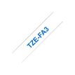 Brother TZeFA3 - Ruban d'étiquettes textile auto-adhésives - 1 rouleau (12 mm x 3 m) - fond blanc écriture bleu