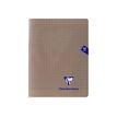 Clairefontaine Mimesys - Cahier polypro 17 x 22 cm - 48 pages - grands carreaux (Seyes) - gris