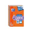 Oxford Openflex - 4 Cahiers polypro A4 (21x29,7 cm) - 96 pages - grands carreaux (Seyes) - couleurs assorties