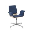 Chaise SPERA - siège pivotant - structure bois recouvert de tissu bleu