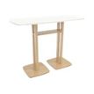 Table haute WOODY 150 cm - pieds sapin - plateau blanc