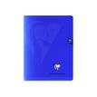 Clairefontaine Mimesys - Cahier polypro 17 x 22 cm - 96 pages - grands carreaux (Seyes) - bleu marine