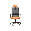 Fauteuil de bureau TECSY - accoudoirs - noir/orange