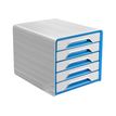 CEP Gloss - Module de classement 5 tiroirs - blanc/bleu