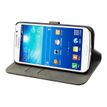 Muvit Slim Folio - Flip cover voor mobiele telefoon - polyurethaan, polycarbonaat - glad zwart - voor Samsung Galaxy Grand Max