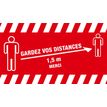 Novus Dahle - Tapis de distanciation sociale -  gardez vos distances- 85 x 150 cm - rouge