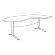 2012348121499-Bureau compact manager retour à gauche IDRA - 200 cm - Pied anthracite - Blanc perle (Pieds de renfort obligatoire à rajou--4