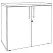 3253310270534-Armoire basse EXPRIM/LOFTER/LEVEL - H72 x L80 x P47 - 2 portes - Corps Blanc perle - Dessus et portes i--3