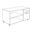 3253310165519-Console mobile EXPRIM/LOFTER/LEVEL - L120 x H63 x P60 cm - 2 tiroirs dont 1 DS - coté blanc - finition façade et dessus--3