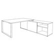 3253310134652-Bureau LOFTER Manager - L180 x P100 x H72,5 cm - console retour à droite (cases) - pieds blanc - plateau imita--3