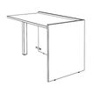 3253310191990-Banque d'accueil Retour direct bas OLA - L122,5 x H75,5 x P62,5 cm - structure blanc perle, plateau noy--2