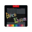 Faber-Castell Black Edition - 24 Crayons de couleur - couleurs brillantes assorties - boîte métal