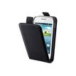 Muvit Slim s - Flip cover voor mobiele telefoon - polyurethaan, polycarbonaat - zwart - voor Samsung Galaxy Pocket 2