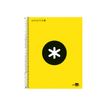 Antartik - Cahier à spirale A4 (21x29,7 cm) - 240 pages - petits carreaux (5x5 mm) - jaune - couverture rembordée