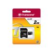 Transcend - Flashgeheugenkaart (SD adapter inbegrepen) - 2 GB - microSD