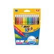 BIC KiDS KID COULEUR - Pen met vezelpunt - niet permanent - verschillende kleuren - inkt op waterbasis - 0.8 mm - gemiddeld - pak van 12