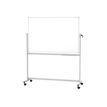 MAUL Standard - Whiteboard - 1000 x 1500 mm - plastic-coated steel - magnetisch - dubbelzijdig - omkeerbaar - mobiel - grijs - zilveren frame met grijze hoeken